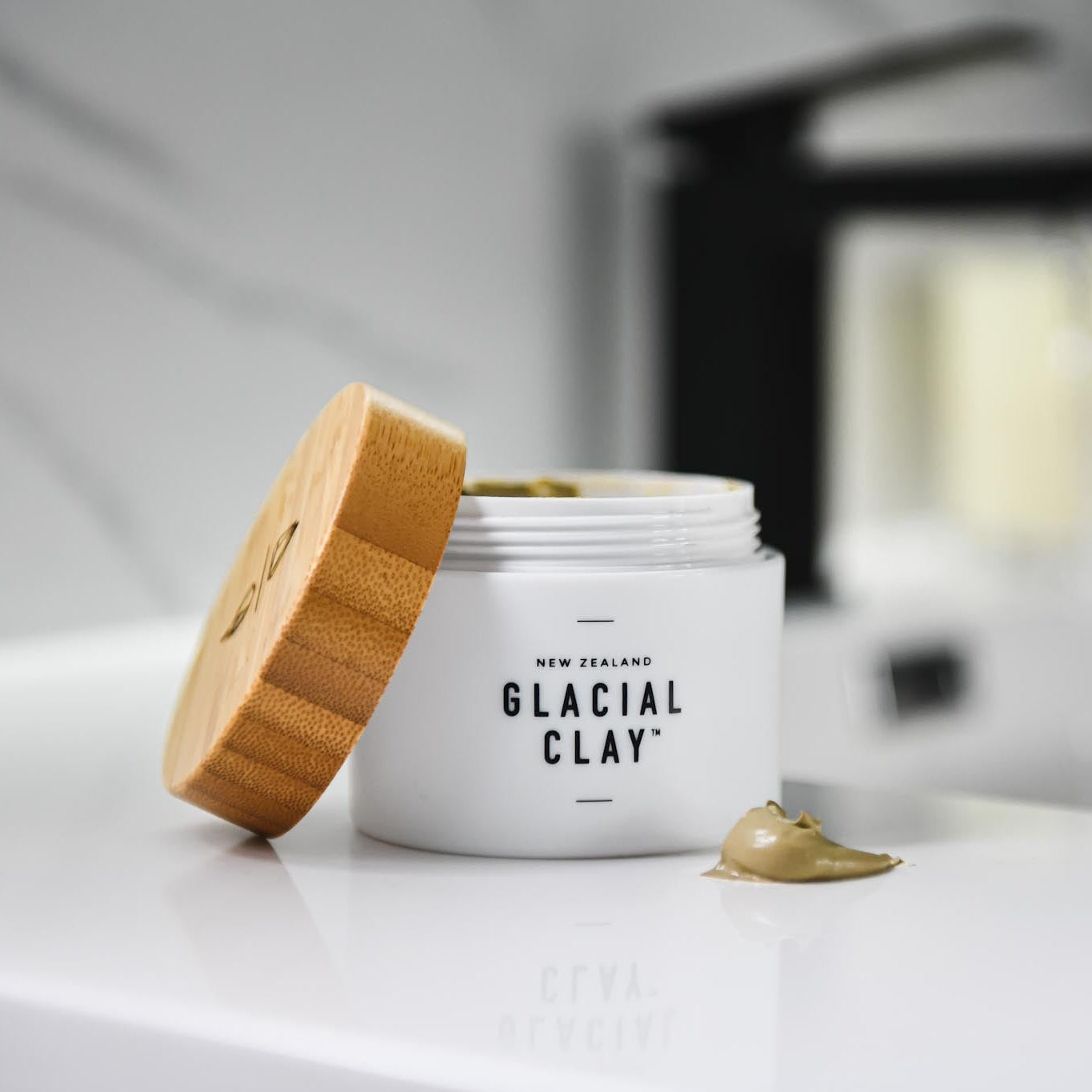 opened bottle of New Zealand Glacial Clay